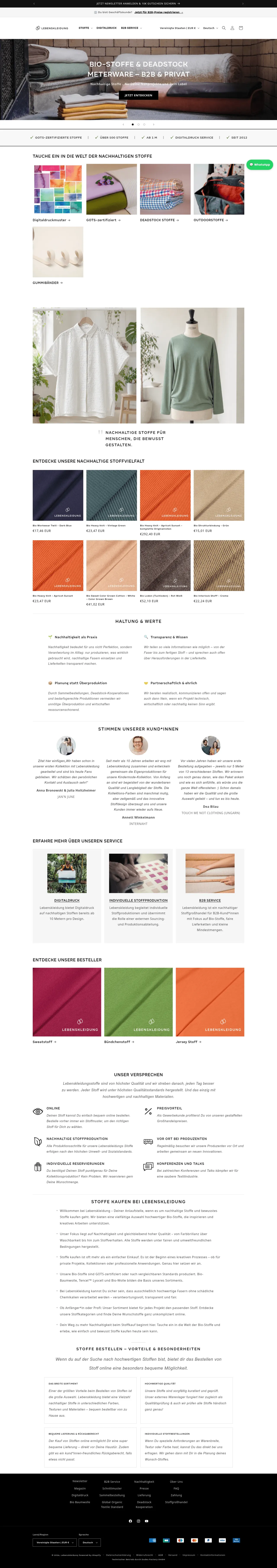 Lebenskleidung – Shopify Storefront