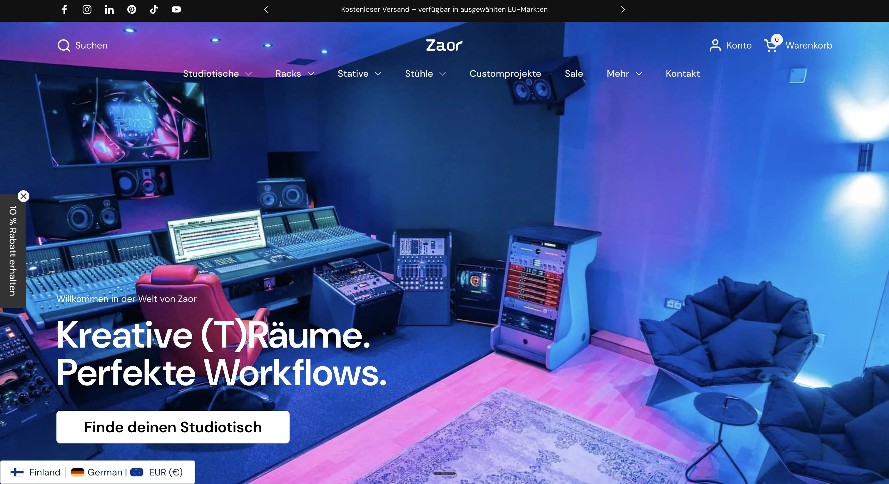 Zaor Studio Furniture — Shopify Projekt