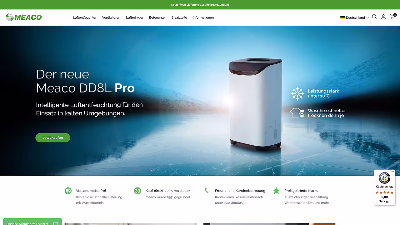 Meaco — Shopify Projekt