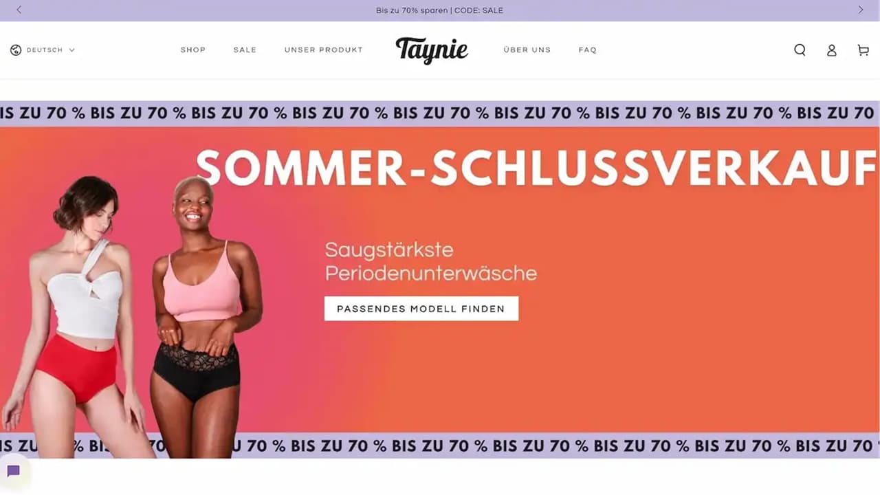 Taynie — Shopify Projekt
