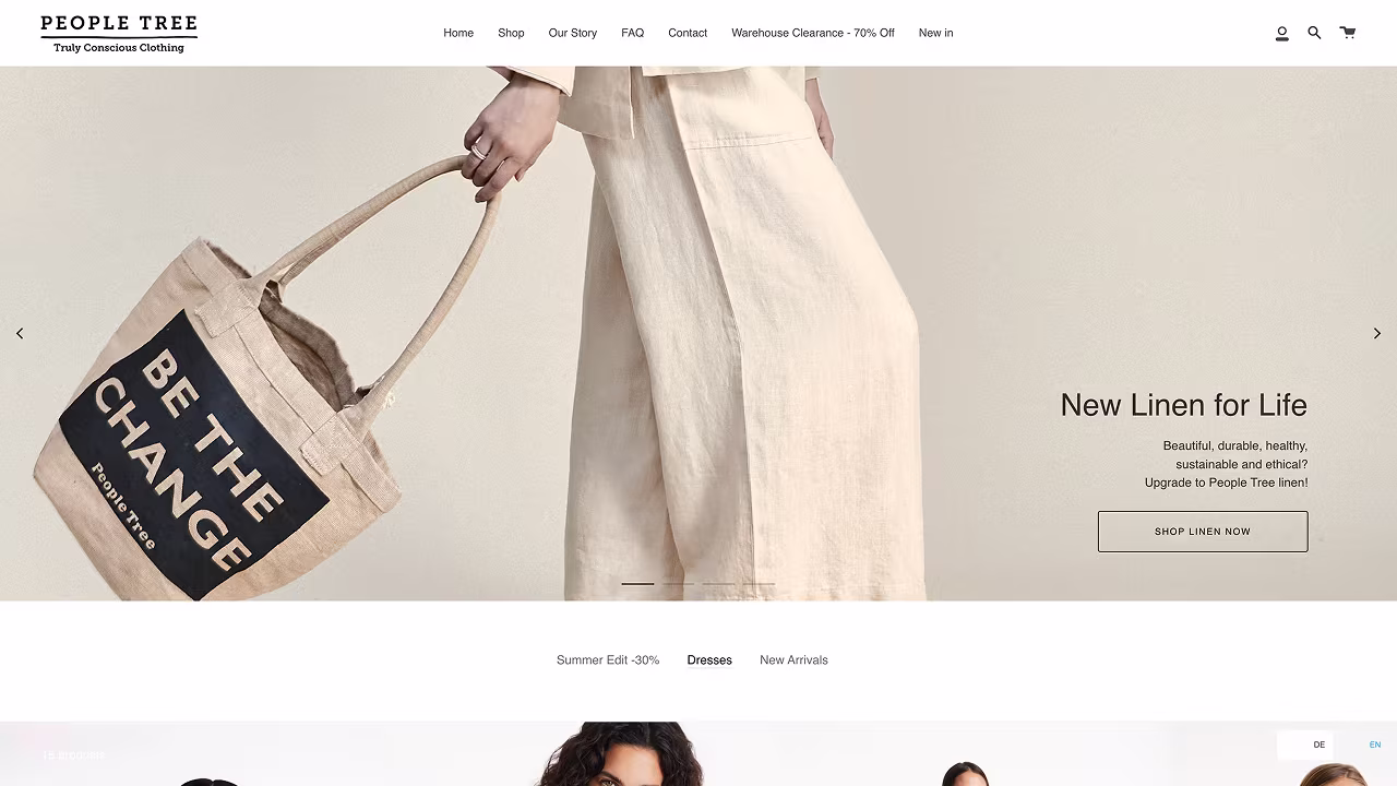 People Tree — Shopify Projekt